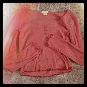 Dusty red cropped long sleeve